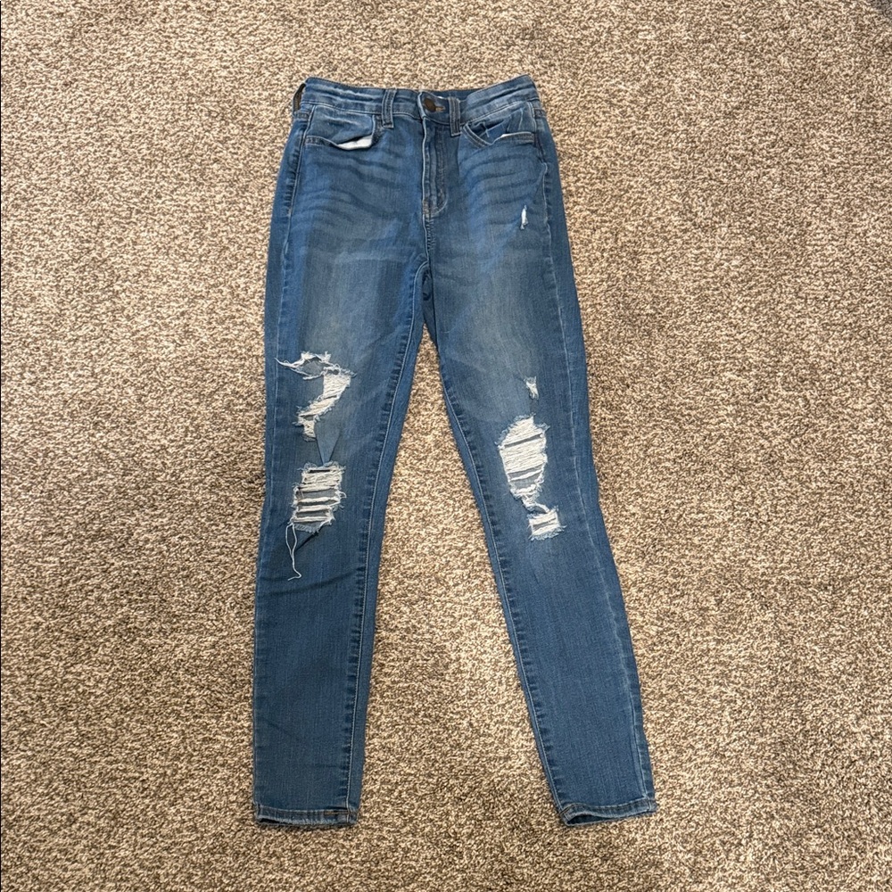 SO Women's Distressed Denim Skinny Jeans